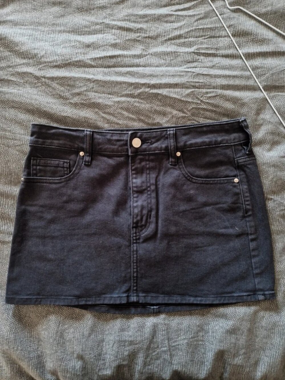 Women's Black Denim Mini Skirt Size S
